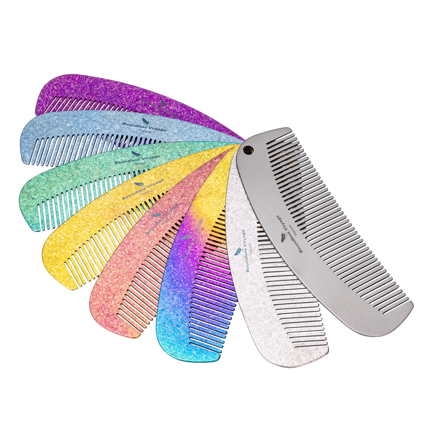 Boundless Voyage Titanium Crescent Comb – Hair & Beard Grooming Comb for Travel, EDC & Everyday Use