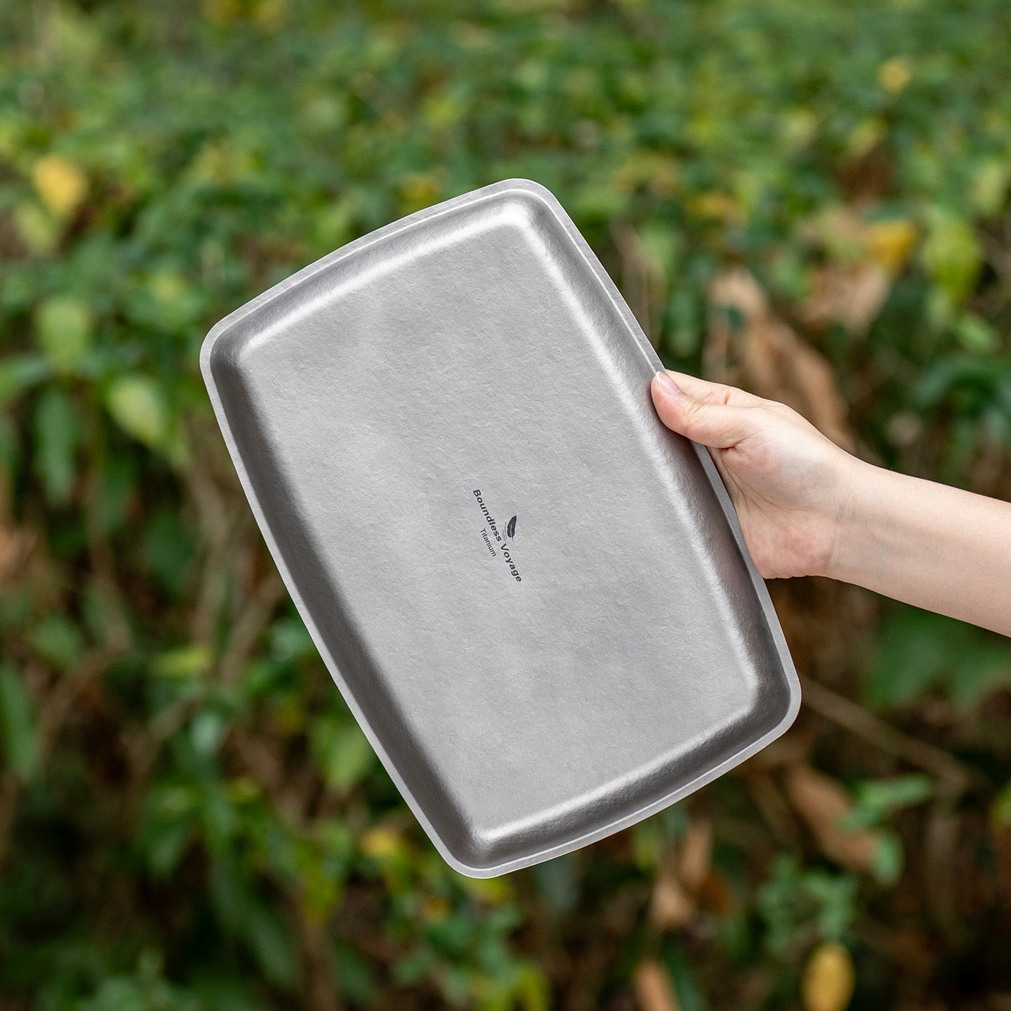 Boundless Voyage 27.7cm Titanium Square Plate | 186g Ultralight Camping Dinner Tray | Heat-Resistant & Dishwasher Safe Outdoor Tableware