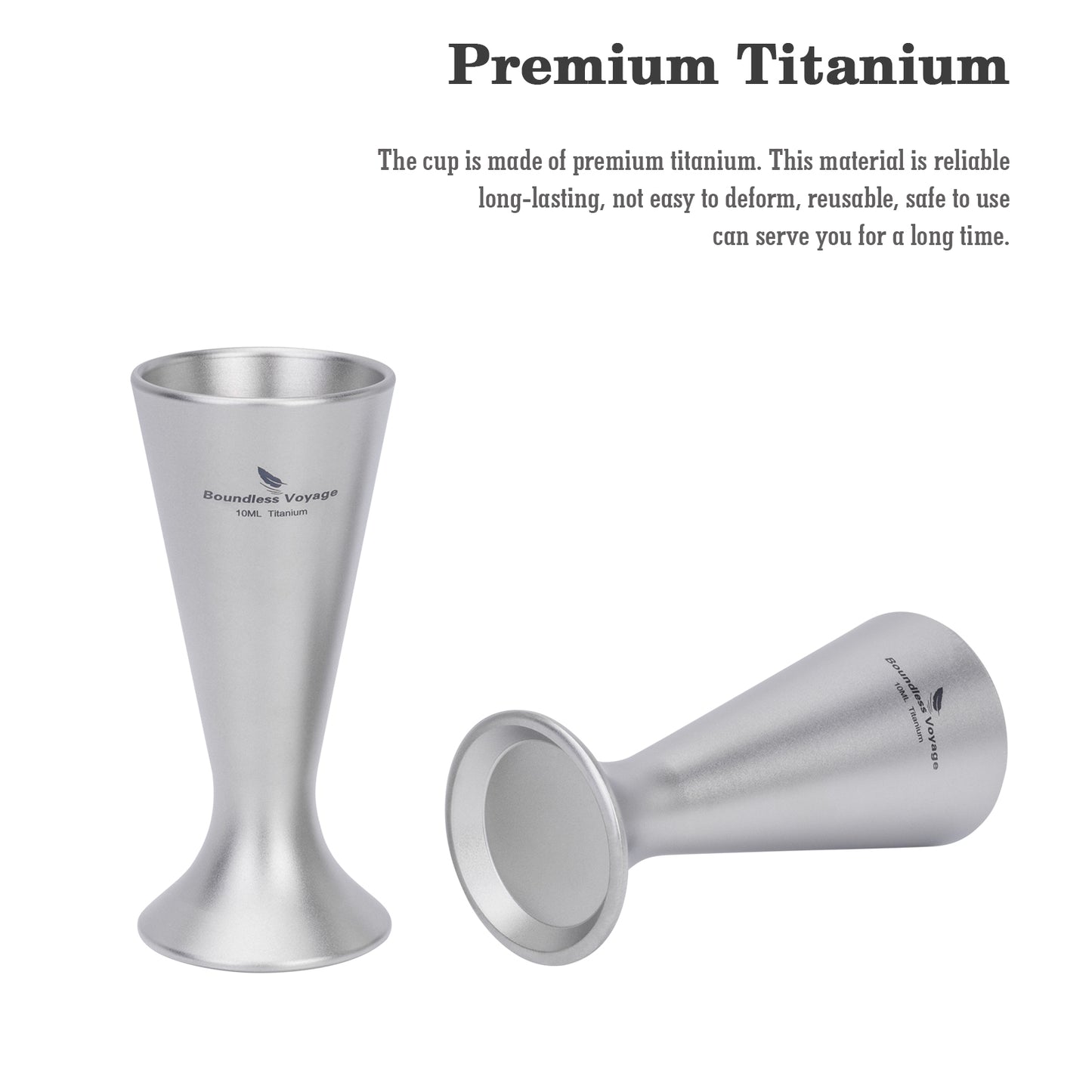 Boundless Voyage Titanium Shot Glasses – Ultralight Mini Tequila & Whiskey Cups, Durable Travel Drinkware for Camping, Parties & Bar Use