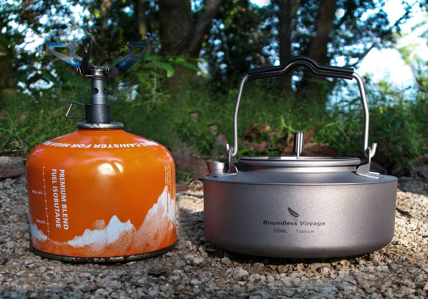 Boundless Voyage 700ml Titanium Camping Kettle – Ultralight Teapot with Folding Handle for Outdoor Cooking & Boiling Water