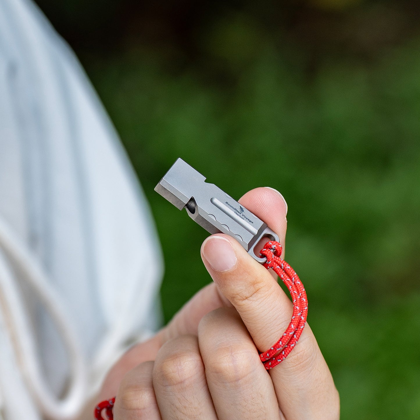 Boundless Voyage TA1 Titanium Dual Tube Survival Whistle – High Decibel Emergency Safety Whistle for Camping, Hiking, Backpacking & Outdoor Rescue