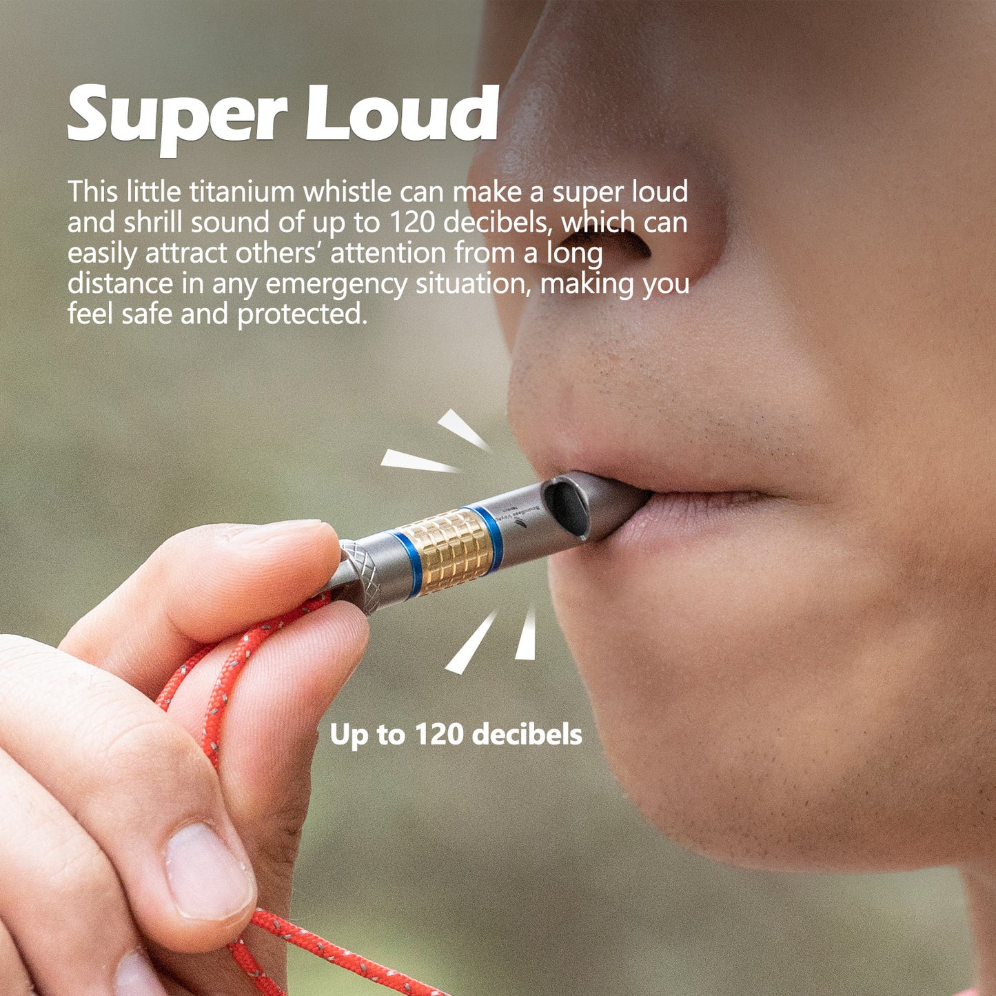 Boundless Voyage Titanium Whistle – Ultralight Emergency Safety Whistle with Lanyard for Camping, Hiking, Sports & Keychain EDC