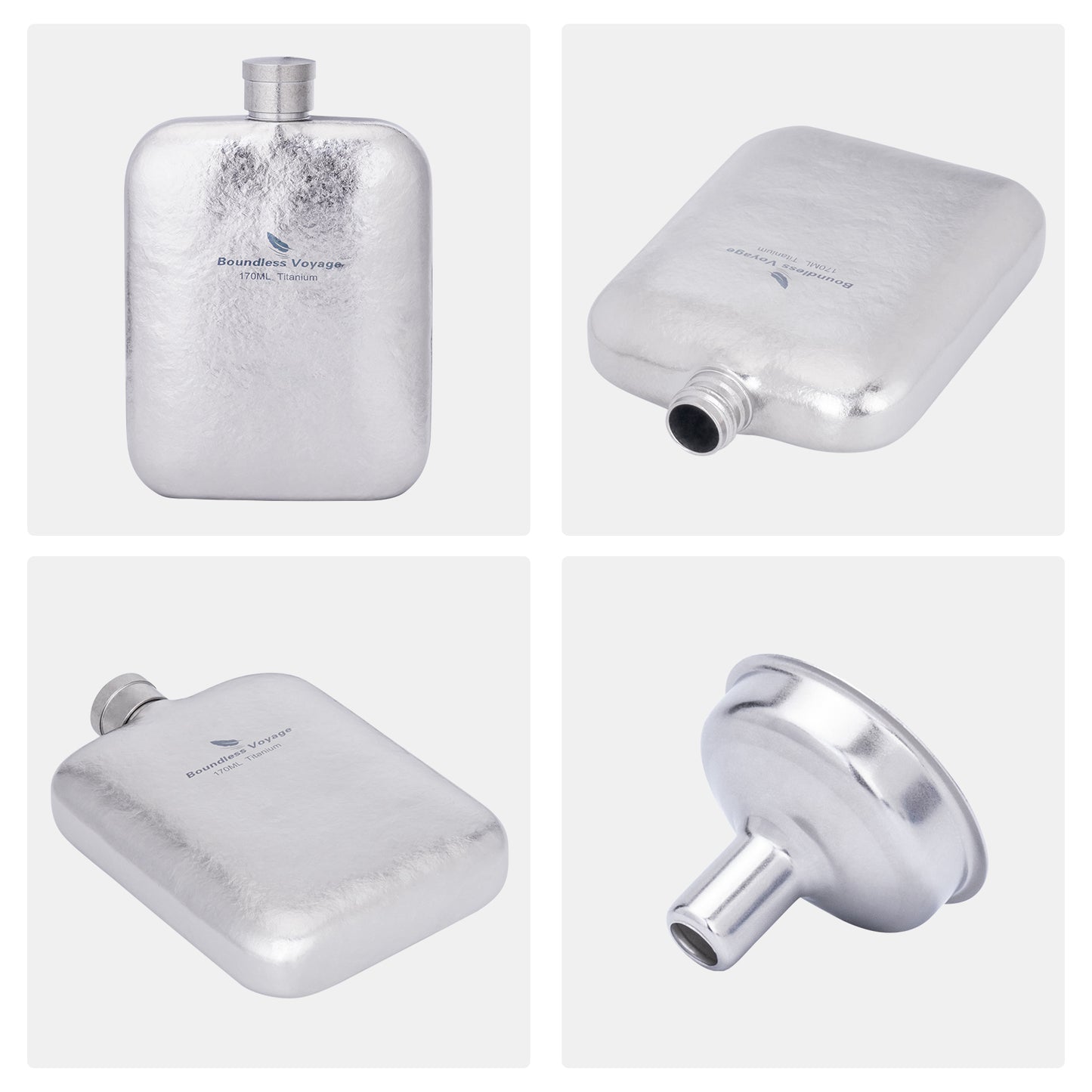 Boundless Voyage Titanium Hip Flask – Ultralight Pocket Liquor Bottle for Whiskey, Vodka, Wine | Outdoor Travel Drinkware