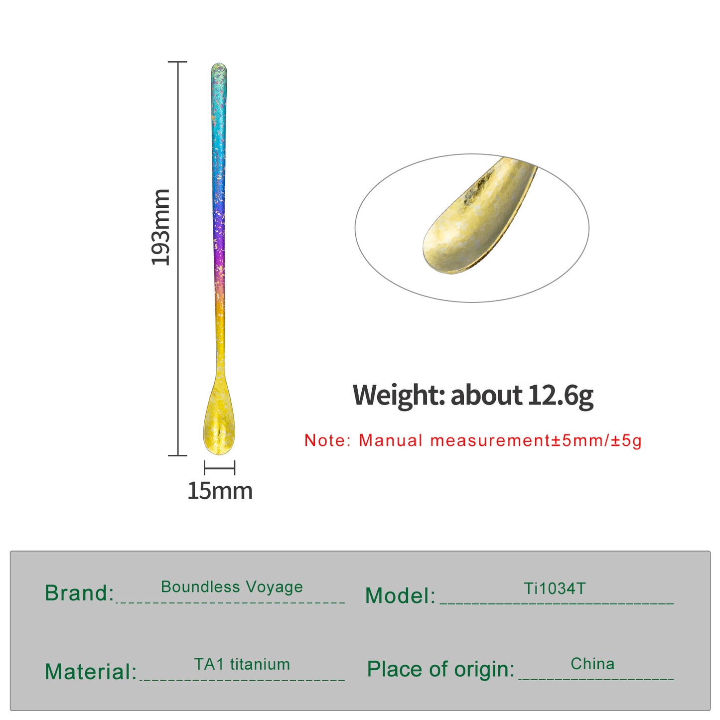 Boundless Voyage Titanium Long Handle Coffee Spoon – Ultralight Camping Spoon for Mug, Coffee, Tea & Travel