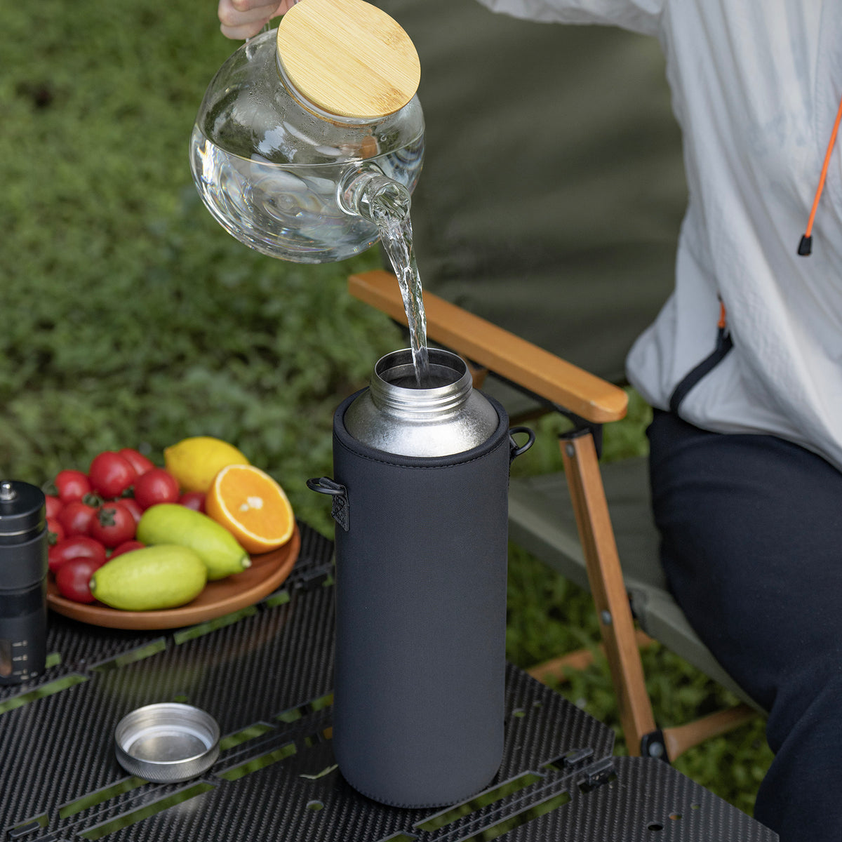 Boundless Voyage 1500ml Titanium Water Bottle – Lightweight Leak-Proof 1.5L Bottle with 2 Lids for Camping, Hiking, Travel & Gym