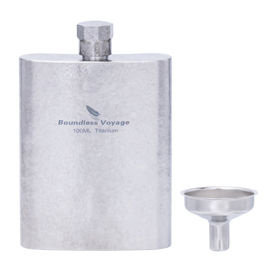 Boundless Voyage 100ml Colorful Titanium Flask – Ultralight Mini Ti Bottle for Whiskey, Wine, Water & Outdoor Travel