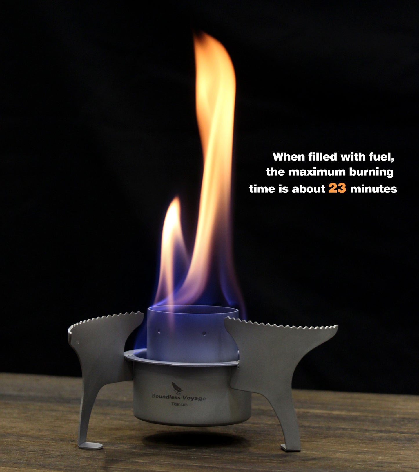 Boundless Voyage Titanium Alcohol Stove with Foldable Stand – Ultralight Spirit Burner for Camping, Backpacking & Outdoor Cooking