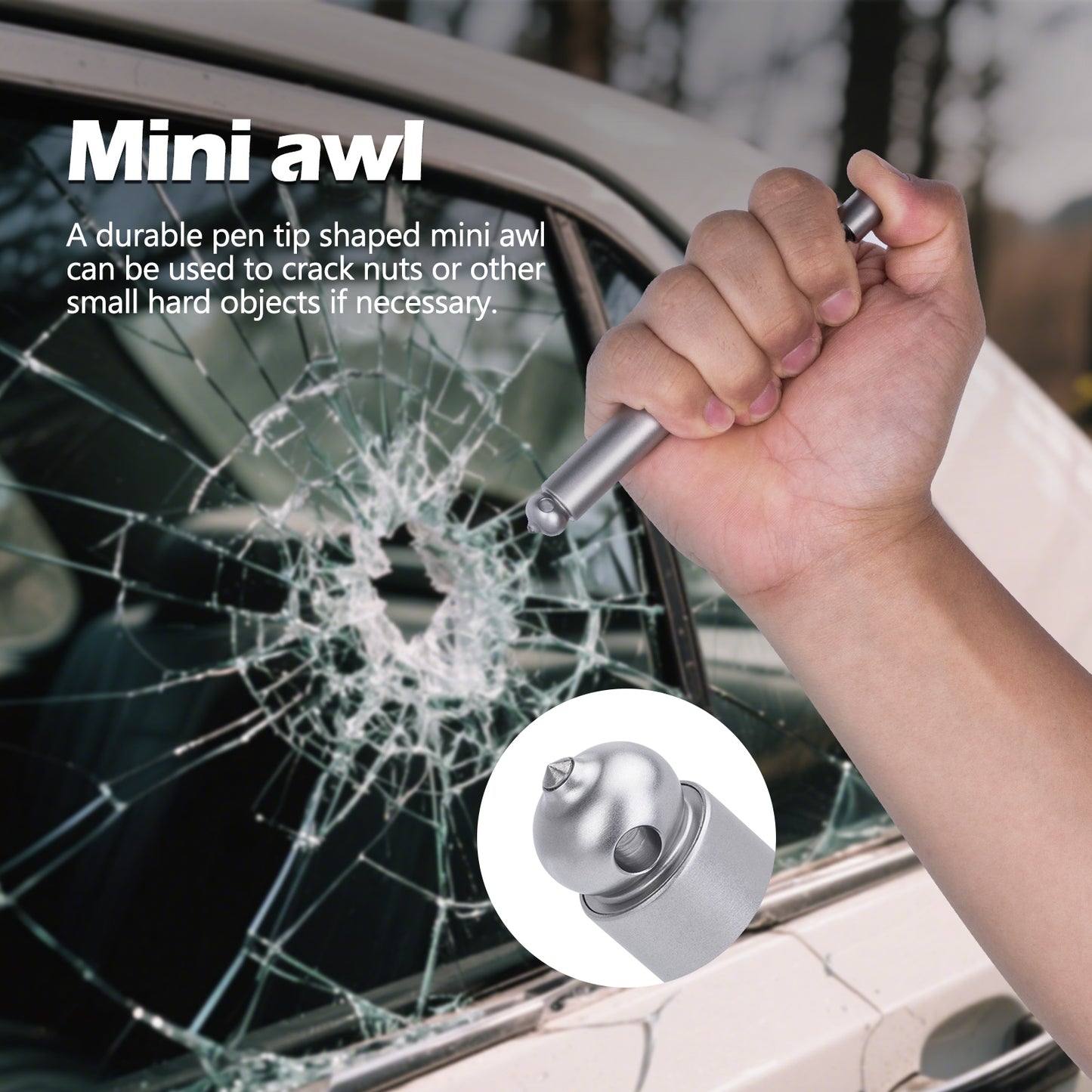 Boundless Voyage Titanium Survival Whistle 120dB – 4-in-1 EDC Emergency Tool with Knife, Saw & Awl for Camping, Hiking & Outdoor