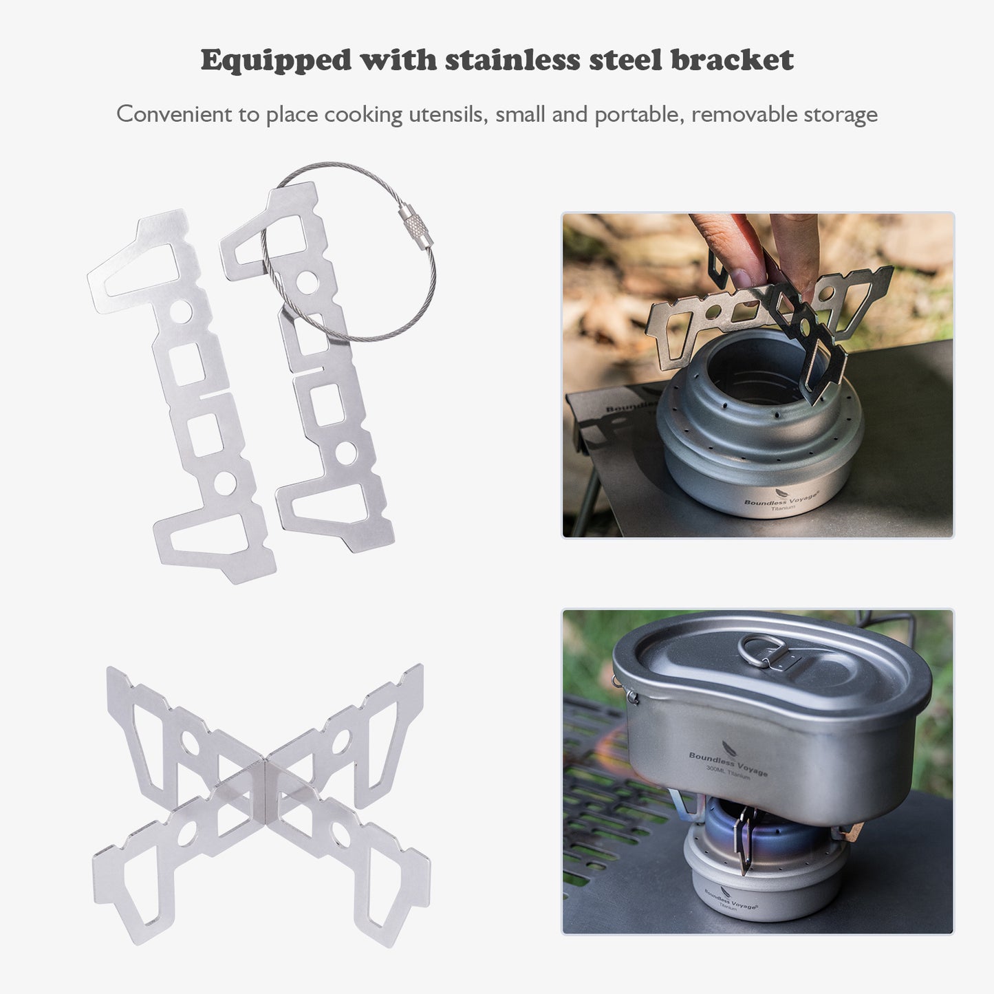 Boundless Voyage Titanium Alcohol Stove For Outdoor Camping Mini Stove Lightweight