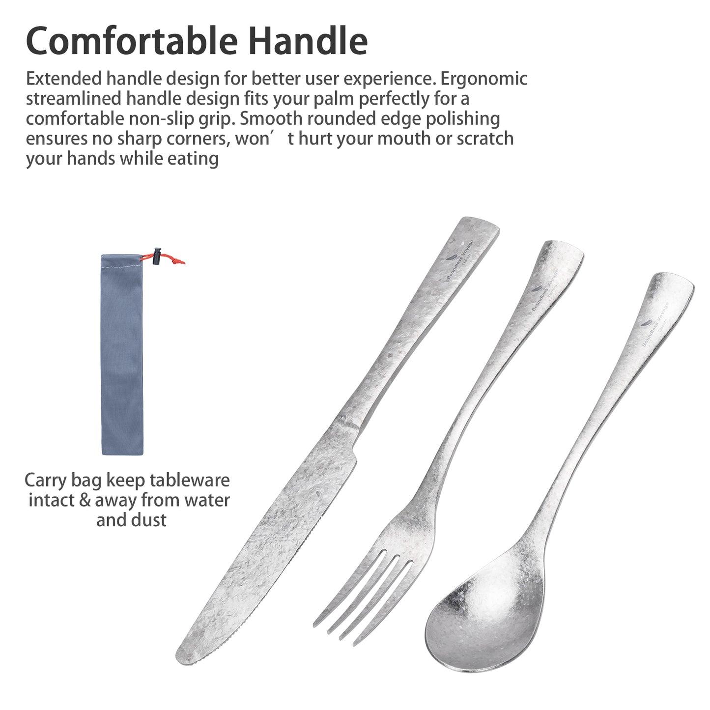 Boundless Voyage Titanium Flatware Set – Portable Outdoor Knife Fork Spoon Kit for Camping, Backpacking & Everyday Use