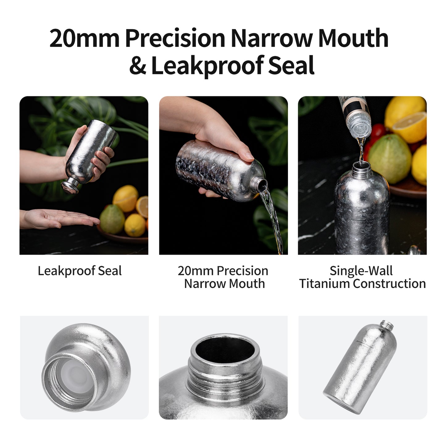 Boundless Voyage 500ml Titanium Hip Flask – Coating-Free Leakproof Liquor Bottle for Camping, Hiking & Travel