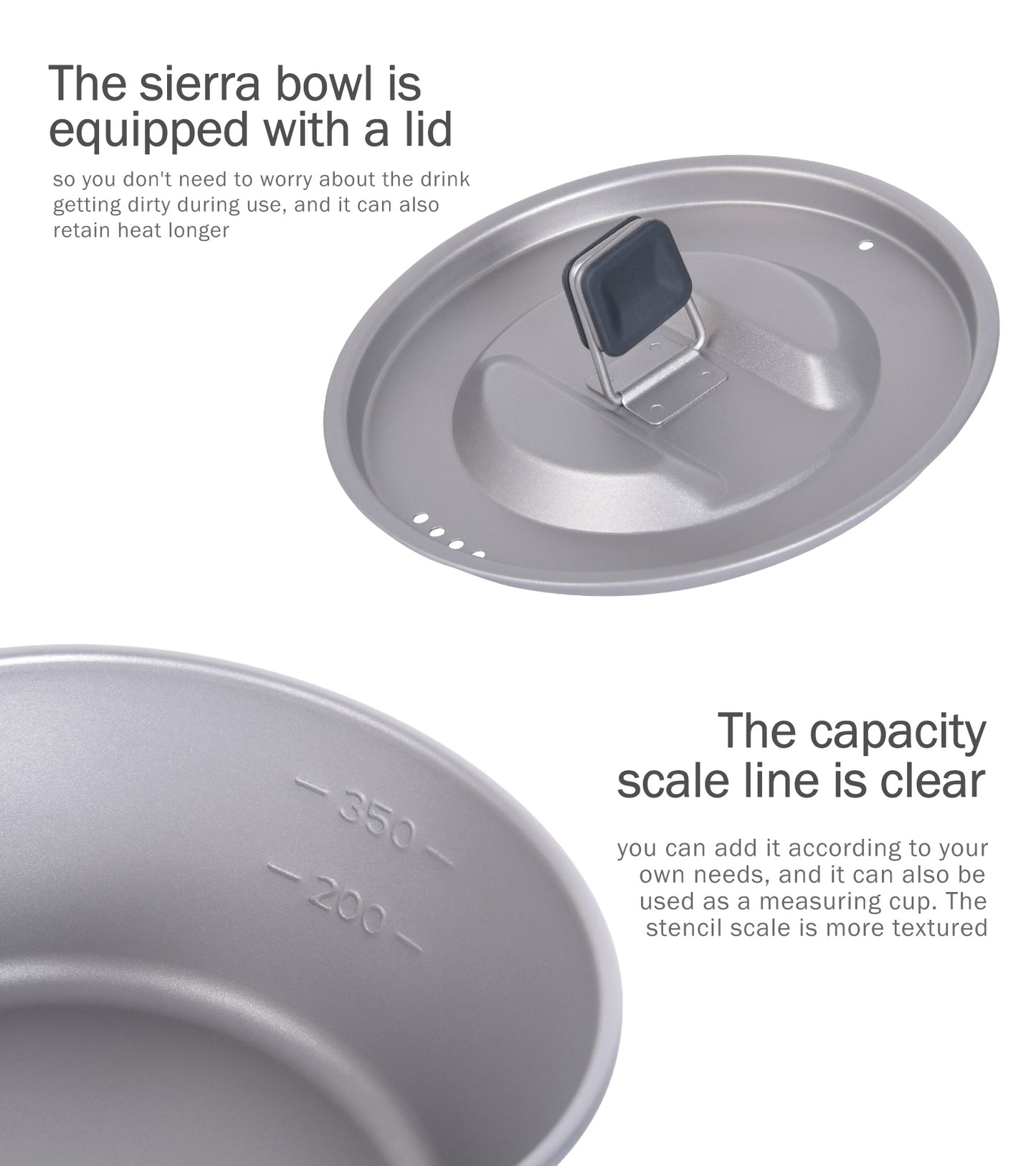 Boundless Voyage Titanium Sierra Cup with Lid 520ml – Ultralight Camping Mug Bowl for Cooking, Coffee & Outdoor Use