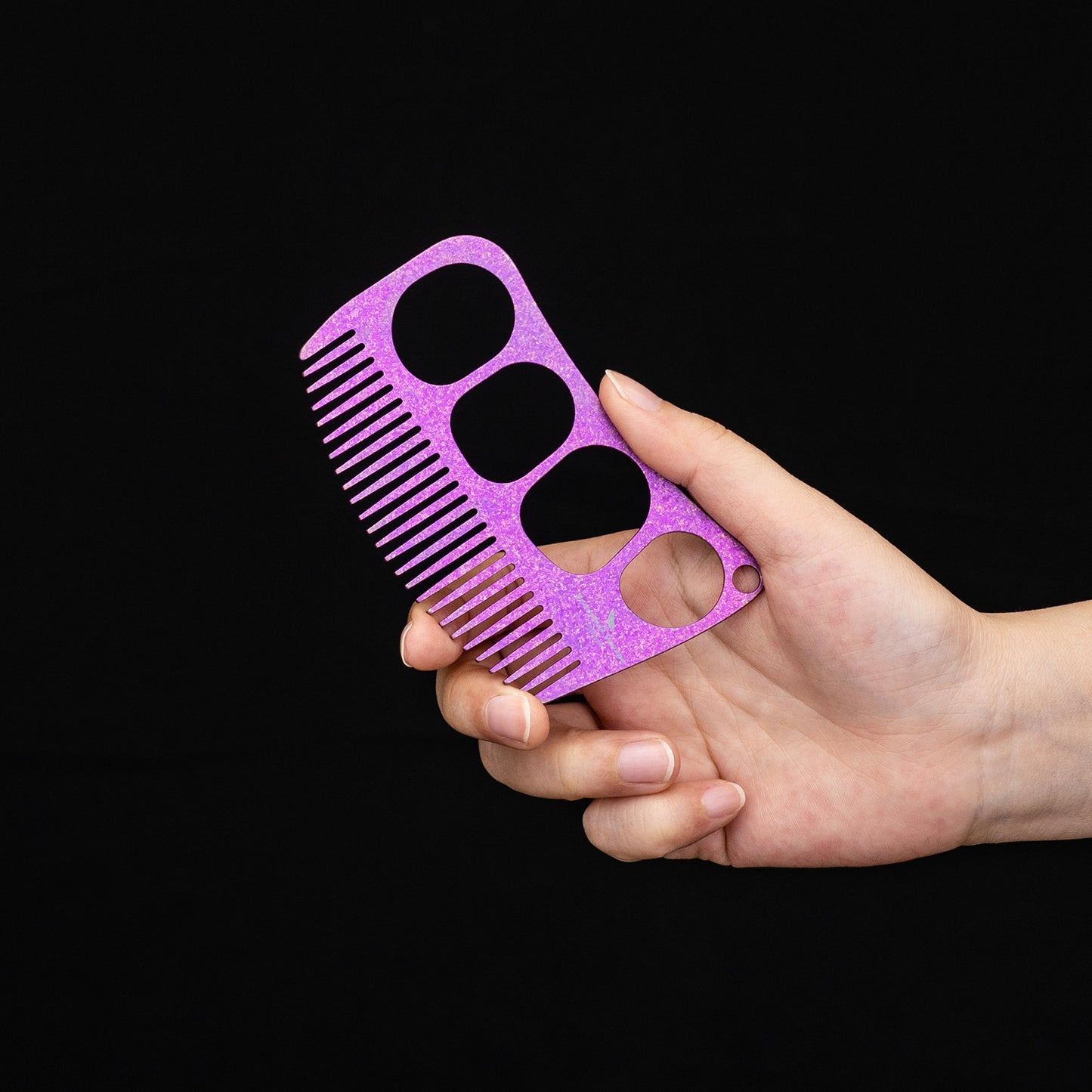 Boundless Voyage Titanium Crescent Comb – Hair & Beard Pocket Comb for Travel, EDC & Everyday Grooming