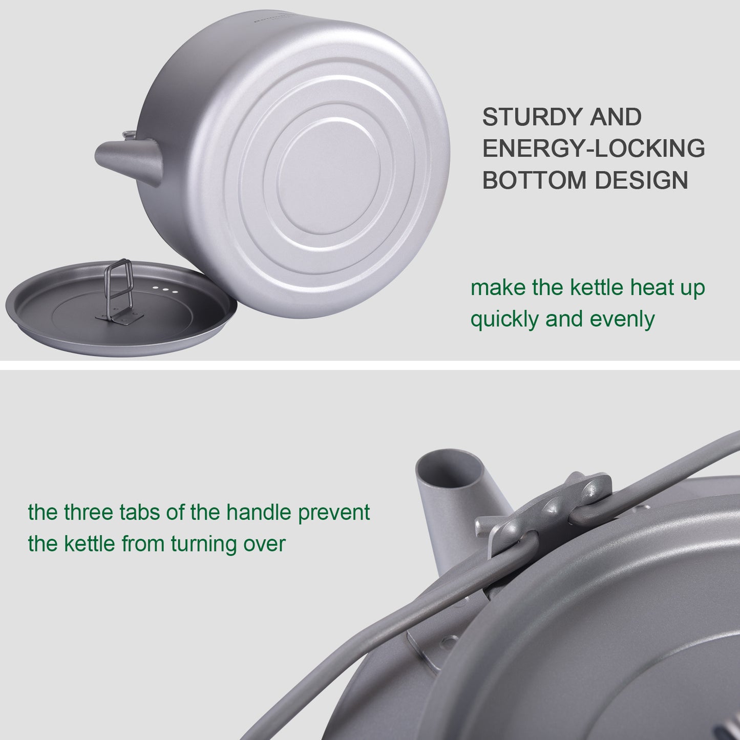 Boundless Voyage 1L Titanium Camping Kettle with Filter – Ultralight Large-Capacity Outdoor Teapot with Folding Handle