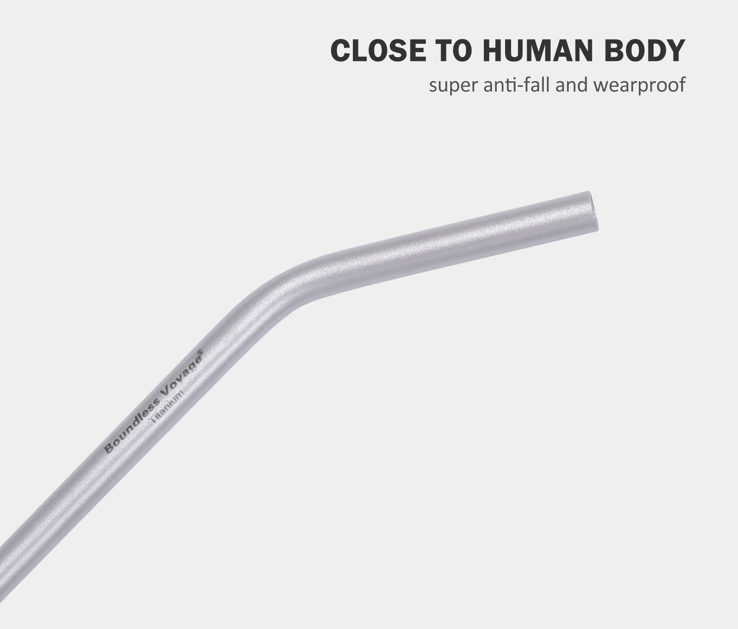 Boundless Voyage Titanium Curved Straw – Reusable Ultralight Metal Drinking Straw for Camping & Everyday Use