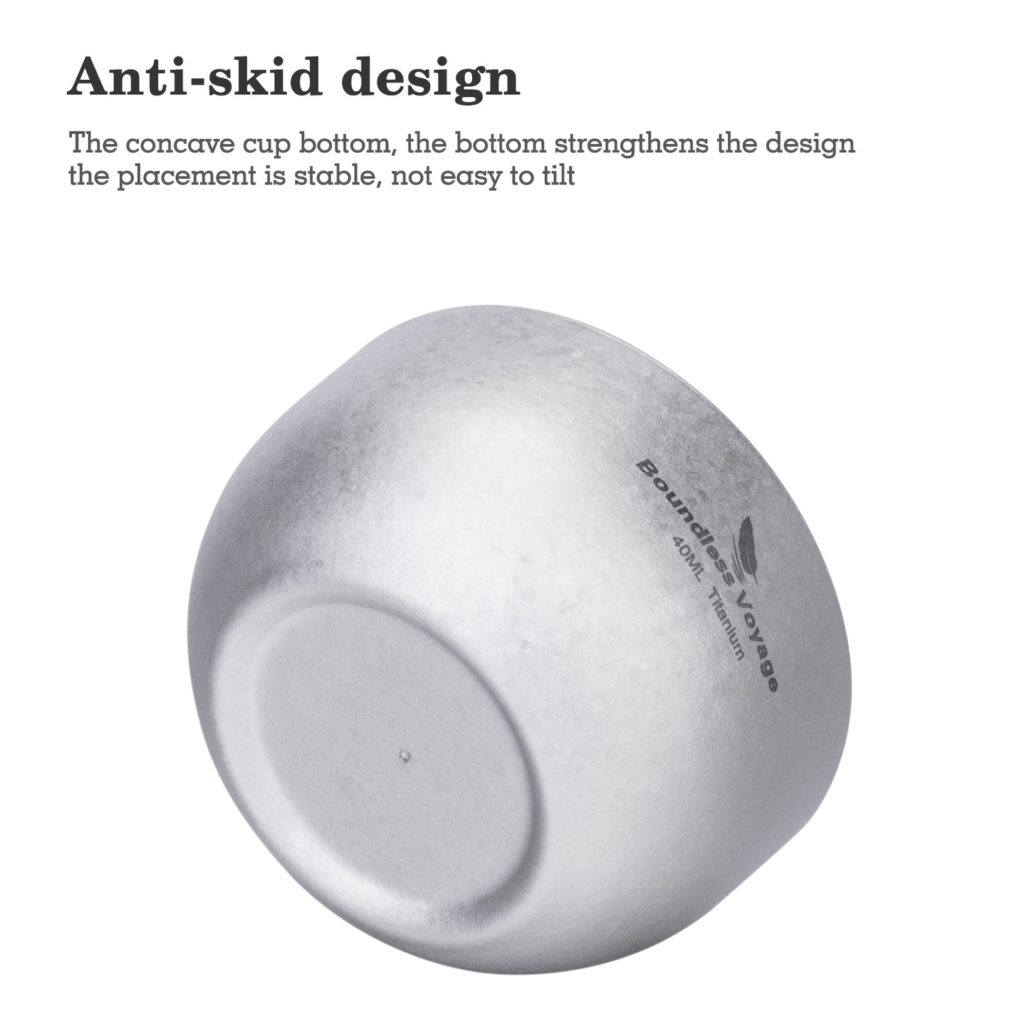 Boundless Voyage Titanium Tea Cup  40ml Ultralight Mini Cup for Camping Travel & Traditional Tea Rituals