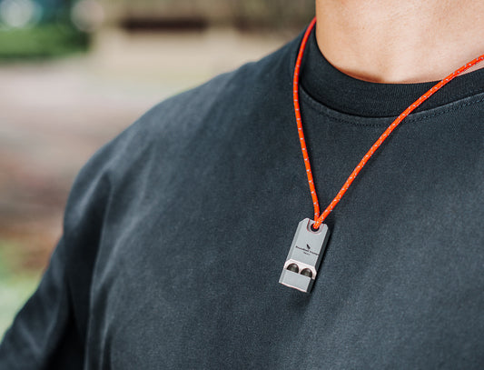 Boundless Voyage TA1 Titanium Survival Whistle – Ultra-Loud Emergency Safety Whistle with Lanyard for Camping, Hiking, Sports & Outdoor Use