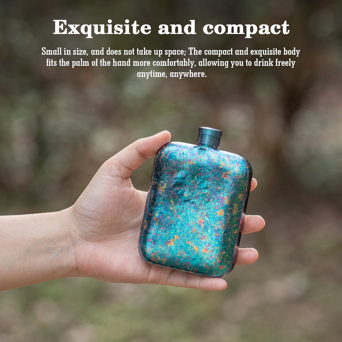 Boundless Voyage Ultralight Titanium Hip Flask | Pocket Size Whiskey & Liquor Bottle | Leakproof & Non-Toxic Metal Flask for Camping, Hiking, EDC & Premium Groomsmen Gifts