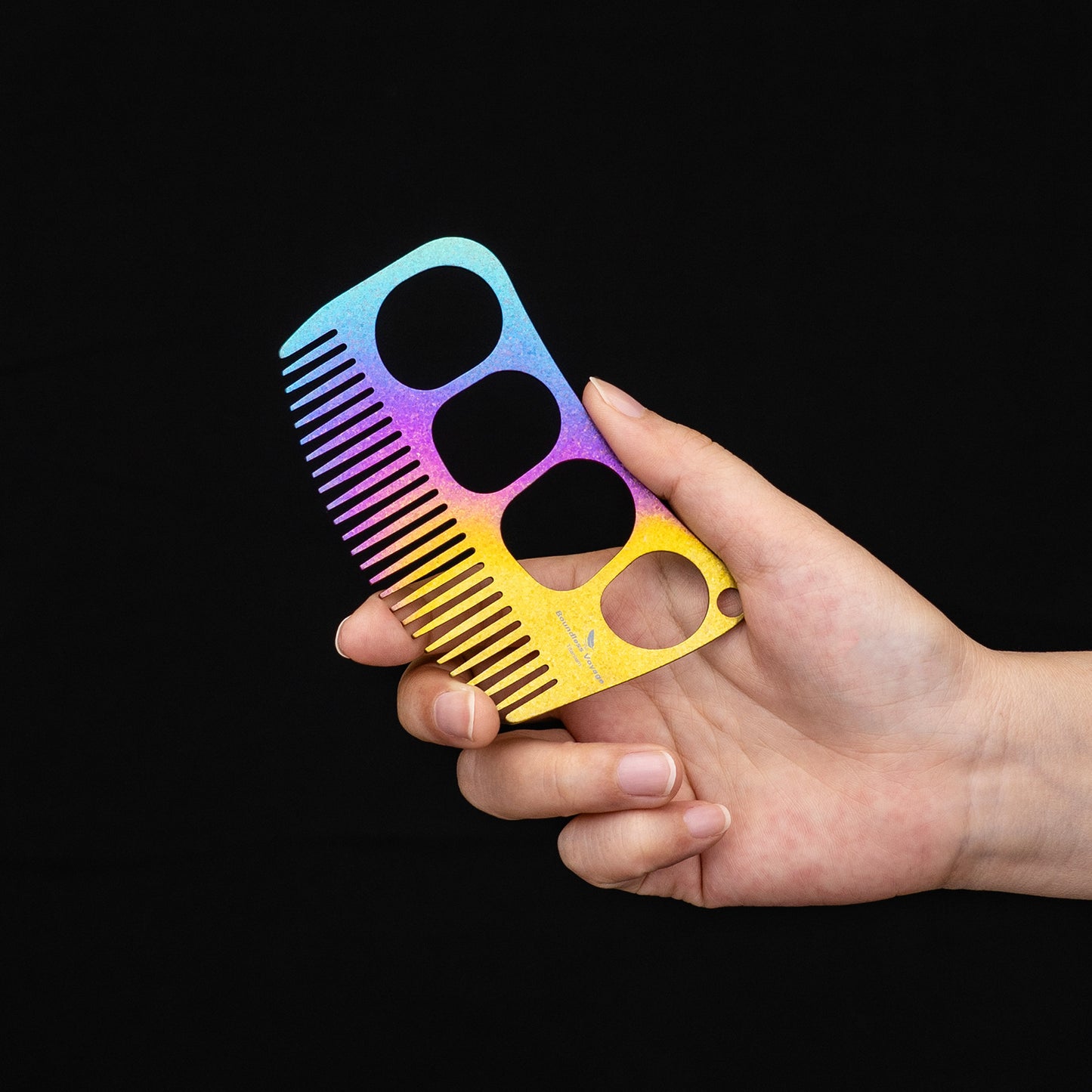 Boundless Voyage Titanium Crescent Comb – Hair & Beard Pocket Comb for Travel, EDC & Everyday Grooming