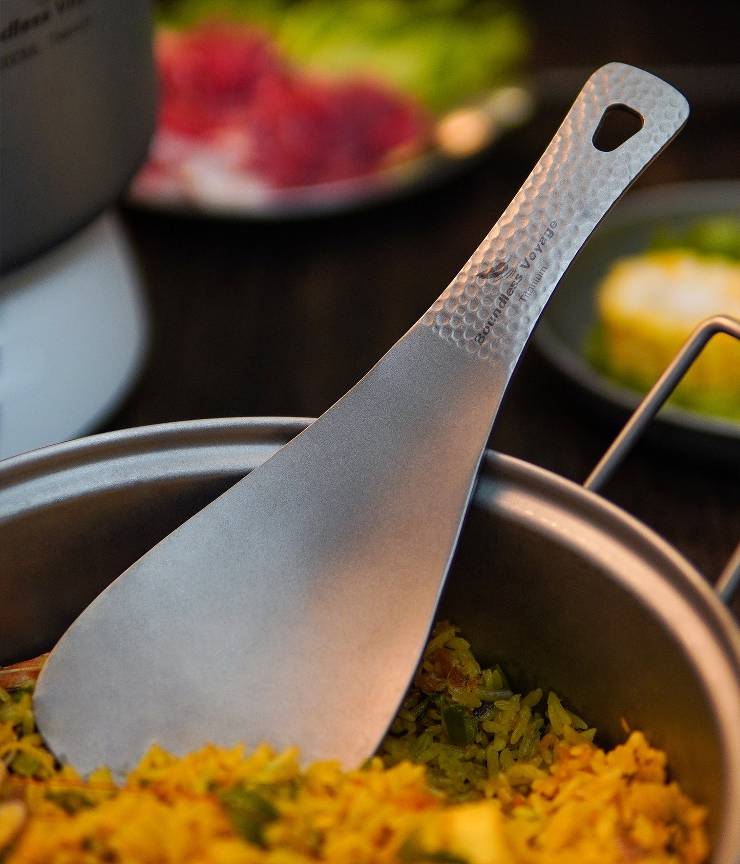 Boundless Voyage Titanium Rice Spoon Pure Titanium Thickened Rice Paddle for Camping, Outdoor Cooking & Home Kitchen
