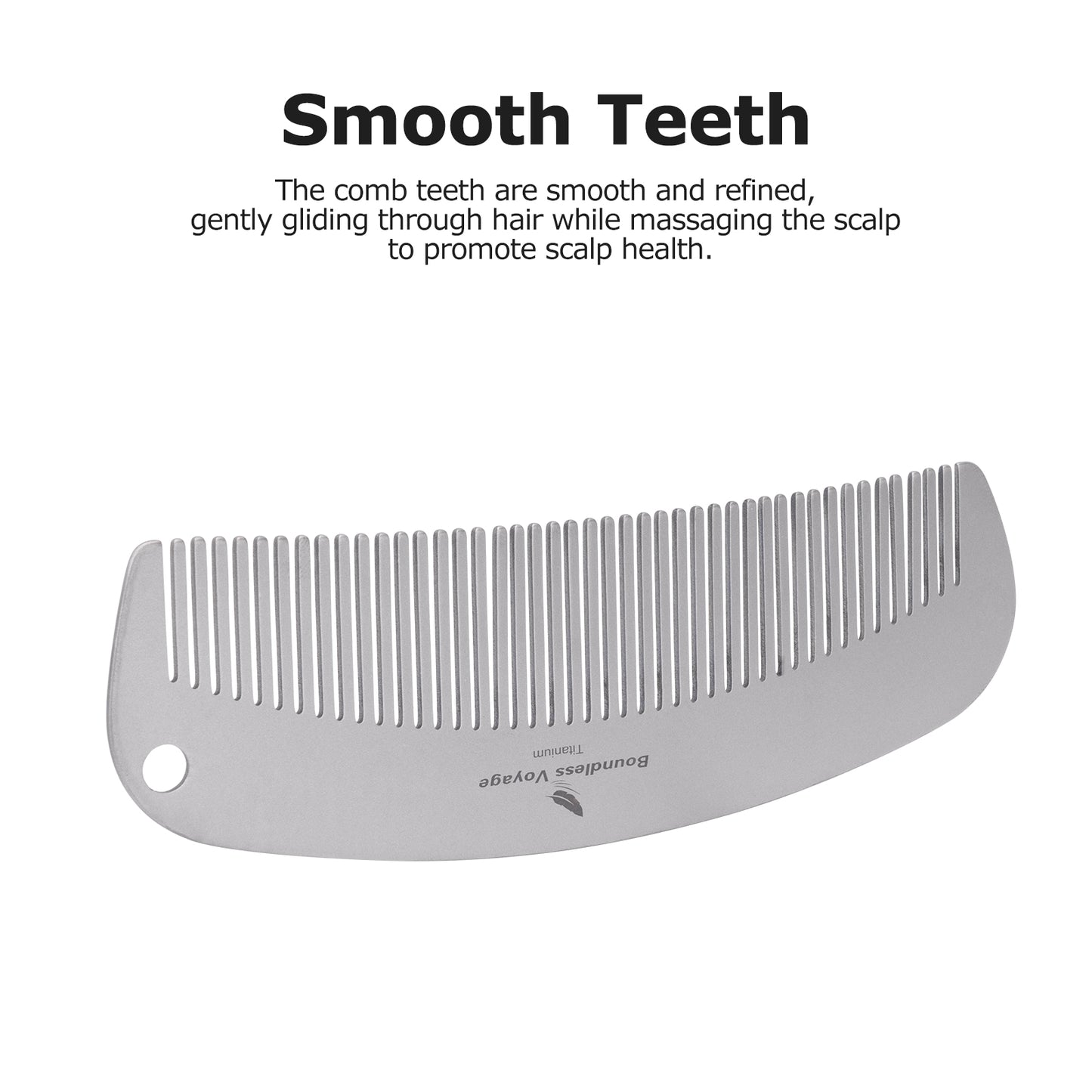 Boundless Voyage Titanium Crescent Comb – Hair & Beard Grooming Comb for Travel, EDC & Everyday Use