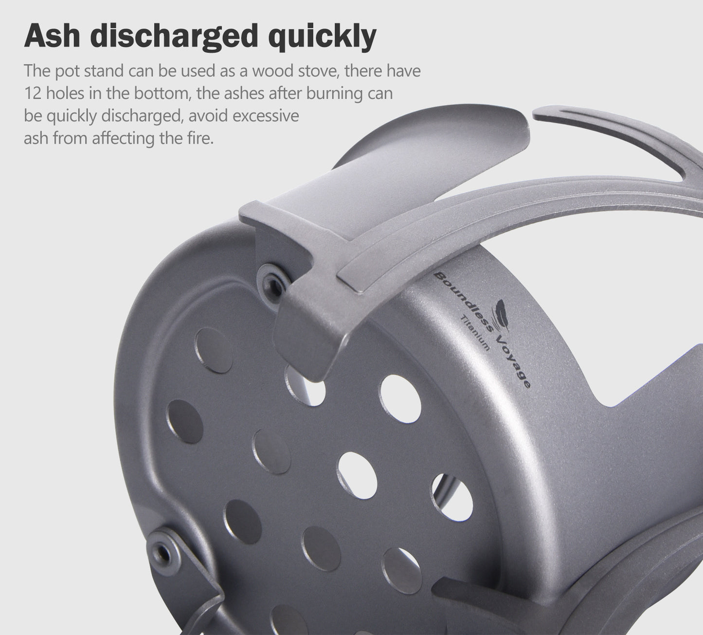 Boundless Voyage Titanium Alcohol Stove with Pot Stand – Ultralight Camping Burner Set for Backpacking, Hiking & Outdoor Cooking