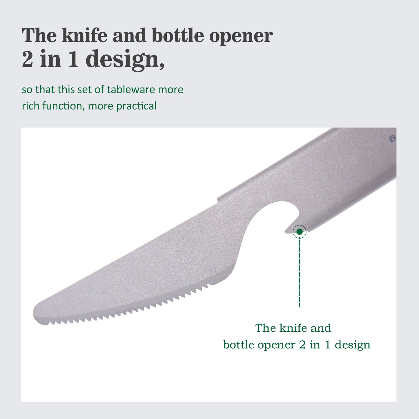 Boundless Voyage Titanium Cutlery Set – Ultralight Camping Knife Fork Spoon Set with Bottle Opener for Travel & Outdoor Use