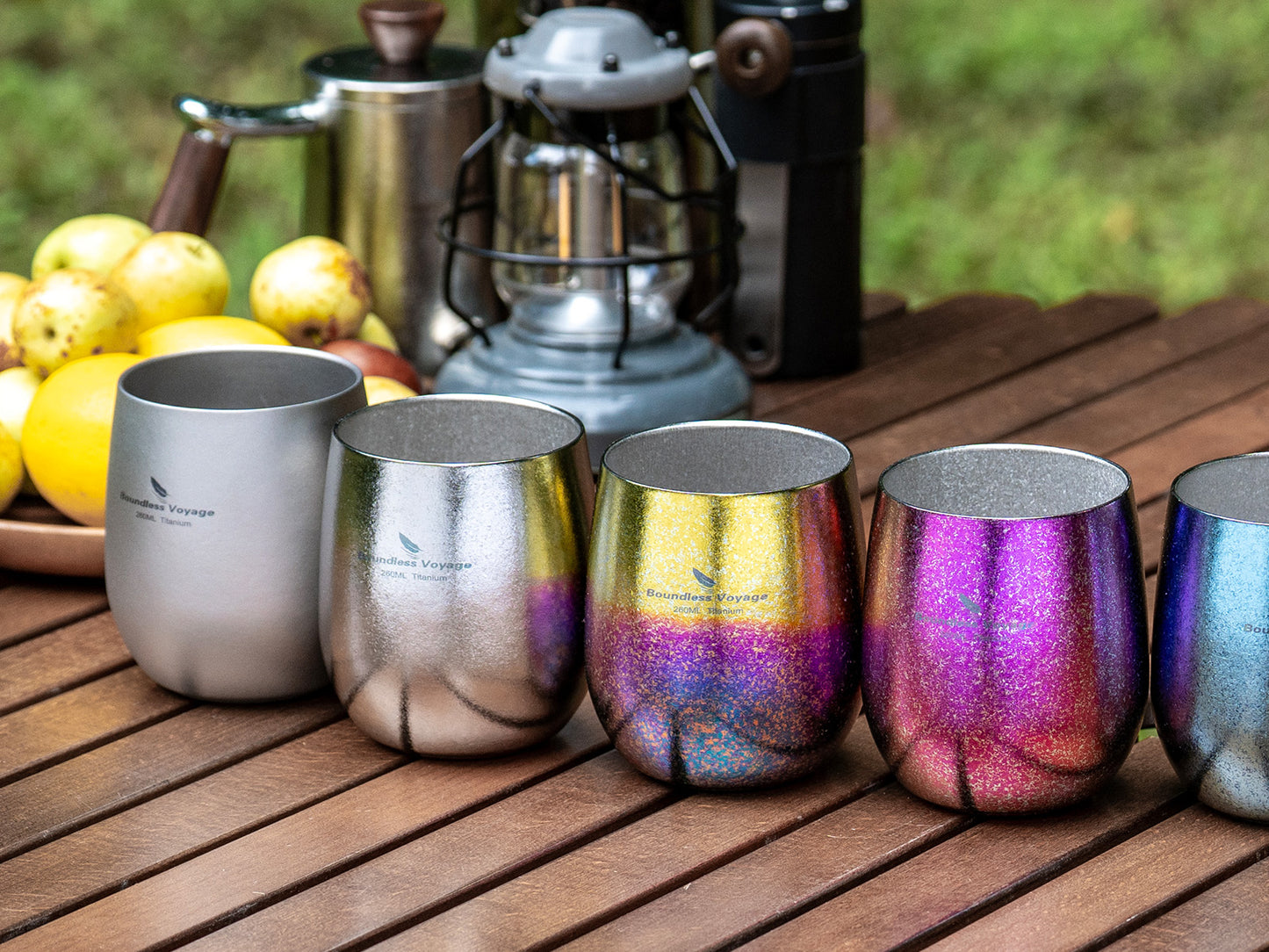 Boundless Voyage Titanium Double-Wall Cup – Ultralight TA1 Camping Coffee Mug for Travel, Hiking & Outdoor Use