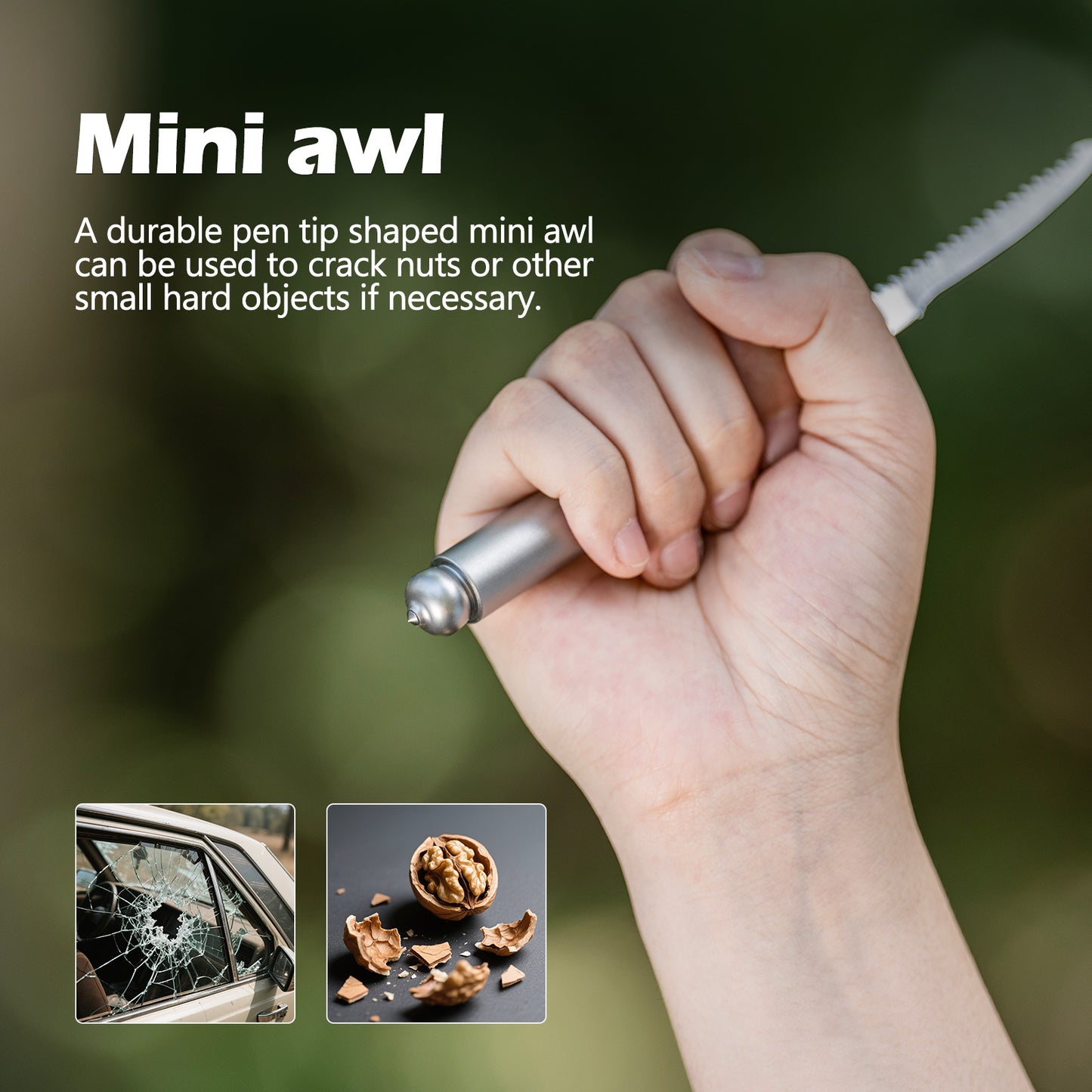 Boundless Voyage Titanium Survival Whistle 120dB – 4-in-1 EDC Emergency Tool with Knife, Saw & Awl for Camping, Hiking & Outdoor