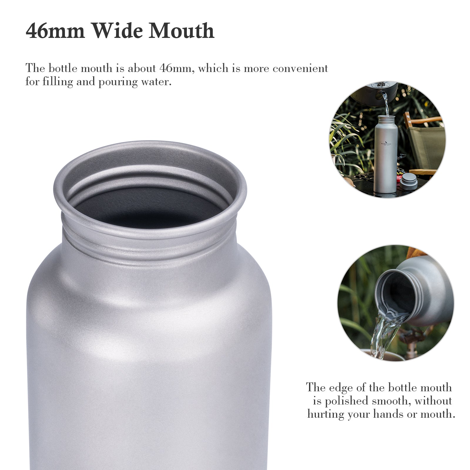 Boundless Voyage 800ml Pure Titanium Water Bottle with Titanium