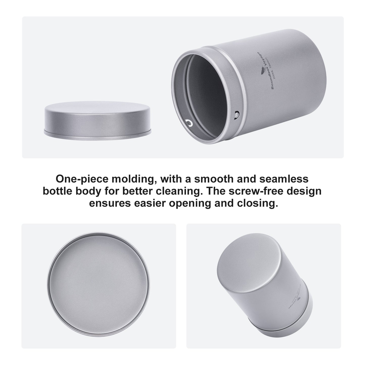 Boundless Voyage TA1 Titanium Tea Caddy Canister – Ultralight Portable Airtight Storage Container for Loose Tea, Coffee, Spices, Beans & Sugar