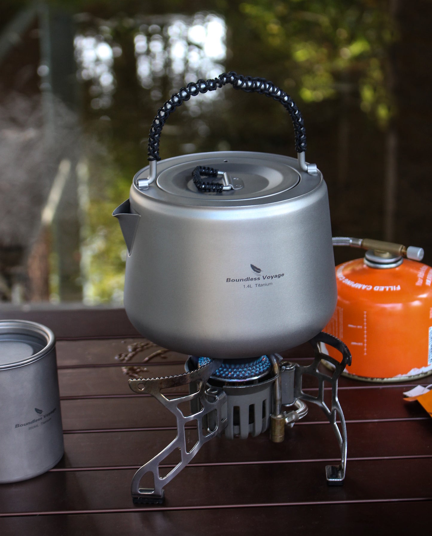 Boundless Voyage 1.4L Ultralight Titanium Kettle with Filter | Anti-Scald Handle & Lid | Perfect for Camping, Hiking, Tea & Coffee