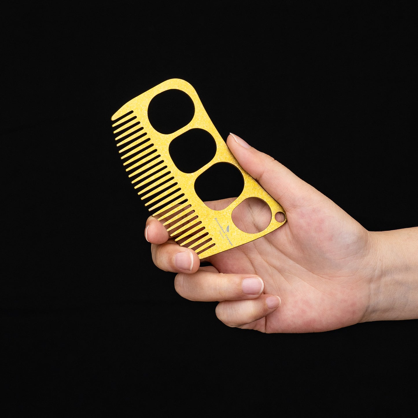 Boundless Voyage Titanium Crescent Comb – Hair & Beard Pocket Comb for Travel, EDC & Everyday Grooming