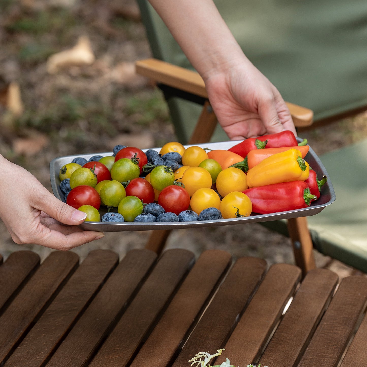 Boundless Voyage 27.7cm Titanium Square Plate | 186g Ultralight Camping Dinner Tray | Heat-Resistant & Dishwasher Safe Outdoor Tableware