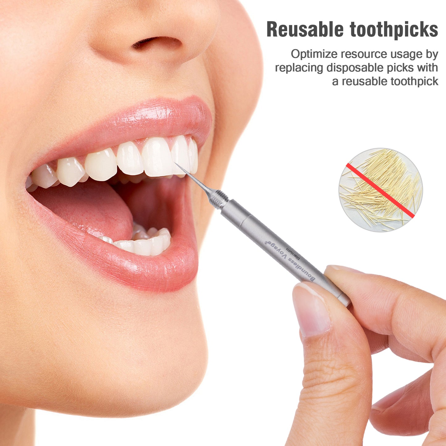 Boundless Voyage Titanium Toothpick Holder – Mini Portable EDC Toothpick Case & Multi-Use Tool for Travel & Outdoor