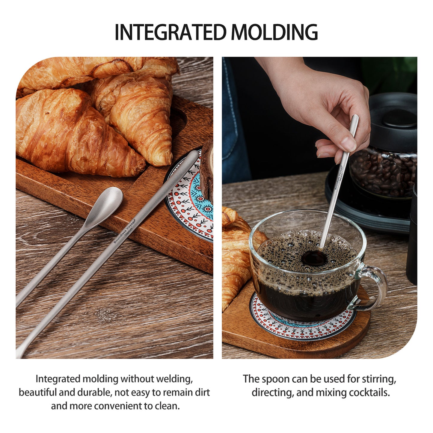 Boundless Voyage Titanium Long Handle Coffee Spoon – Ultralight Camping Spoon for Mug, Coffee, Tea & Travel