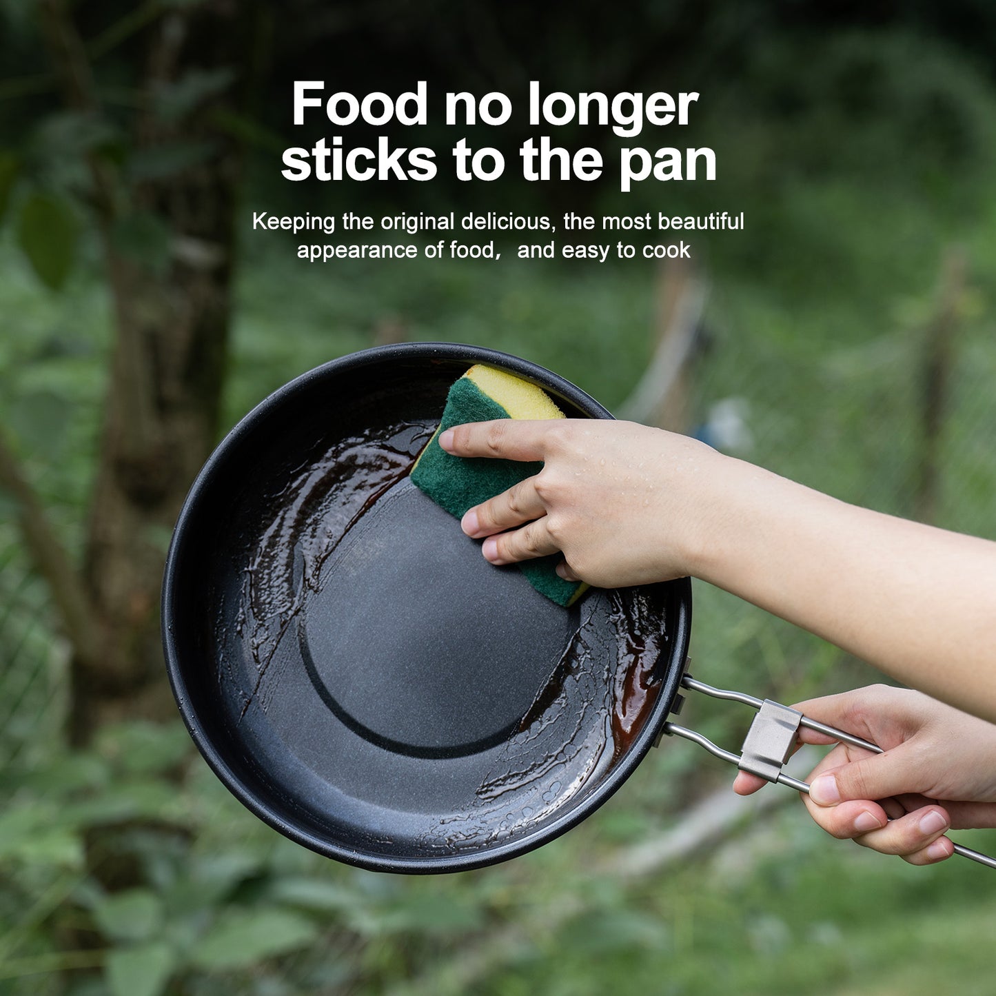 Boundless Voyage Titanium Non-Stick Frying Pan – Ultralight Camping Skillet with Folding Handle