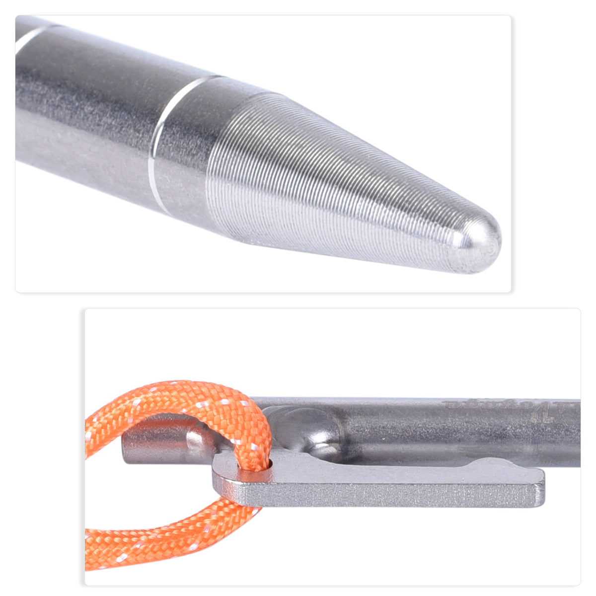 Boundless Voyage Titanium Alloy Tent Stakes (6pcs) – Ultralight Pegs 20/24/30/35/40cm for Camping, Hiking & All-Terrain Shelter Setup