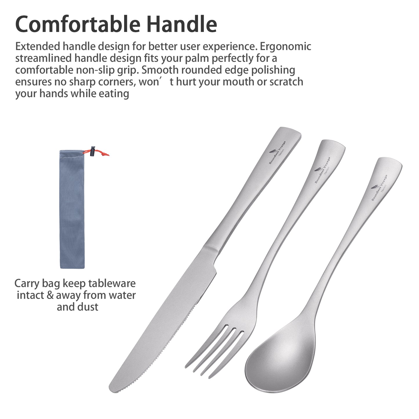 Boundless Voyage Titanium Flatware Set – Portable Outdoor Knife Fork Spoon Kit for Camping, Backpacking & Everyday Use