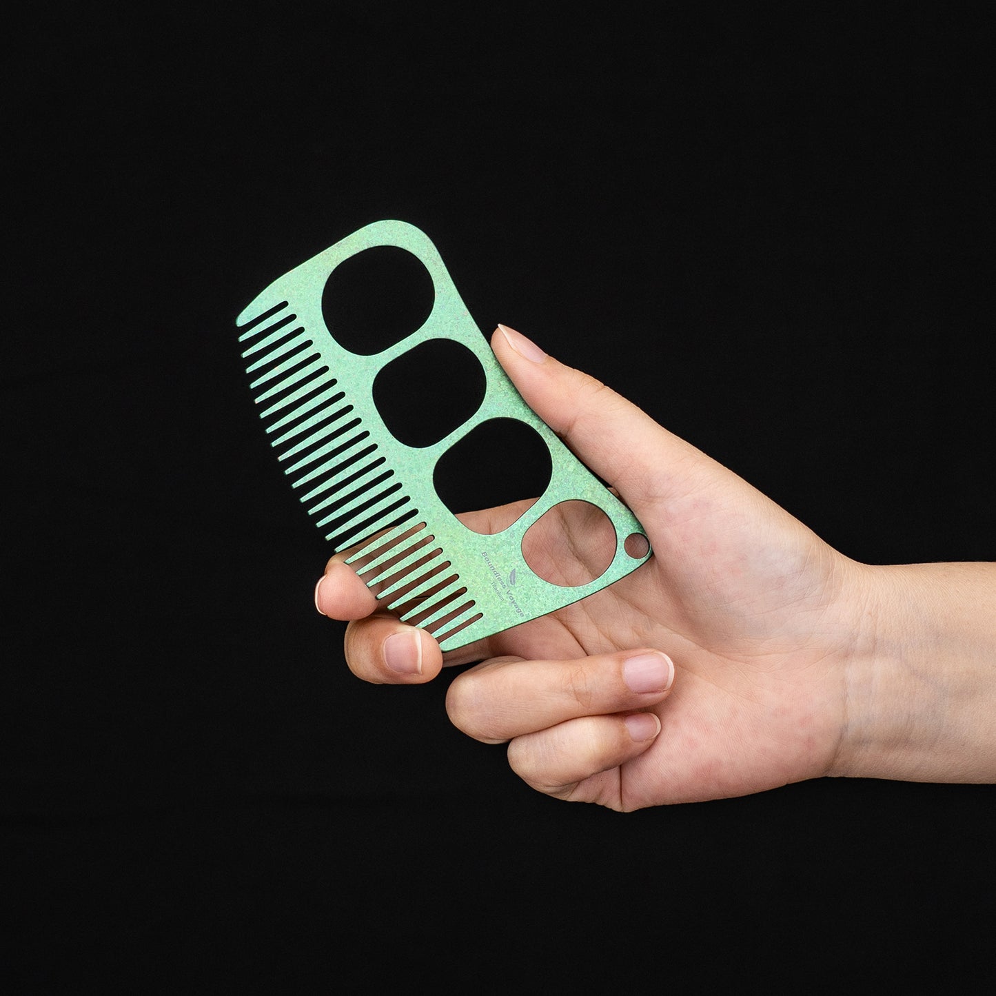 Boundless Voyage Titanium Crescent Hair & Beard Comb – Lightweight Unisex Grooming Tool for Home & Travel