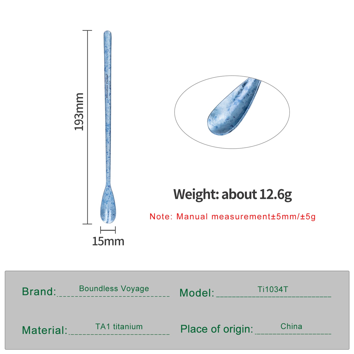 Boundless Voyage Titanium Long Handle Coffee Spoon – Ultralight Camping Spoon for Mug, Coffee, Tea & Travel