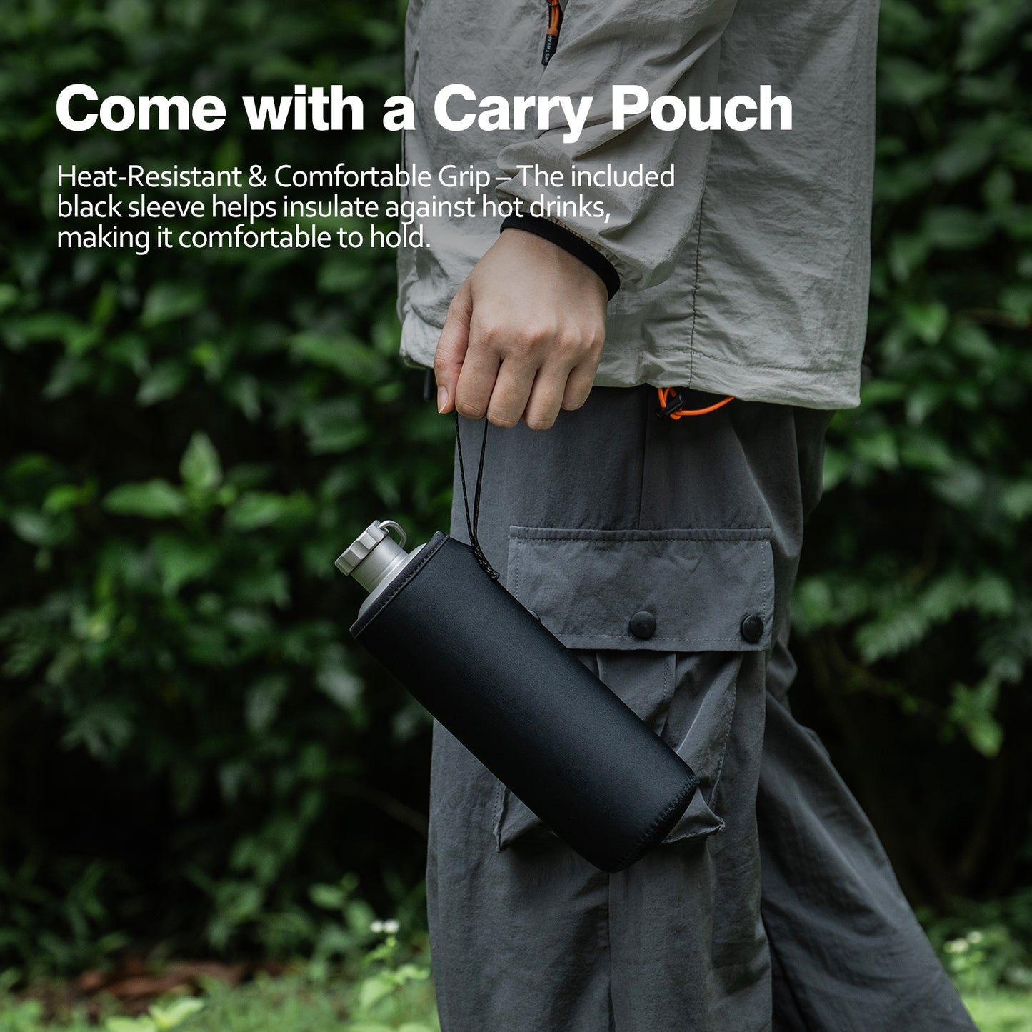 Boundless Voyage Titanium Water Bottle 600ml Ultralight Leak-Proof Lid, Durable & Corrosion Resistant, for Hiking, Camping, Travel & Everyday Use
