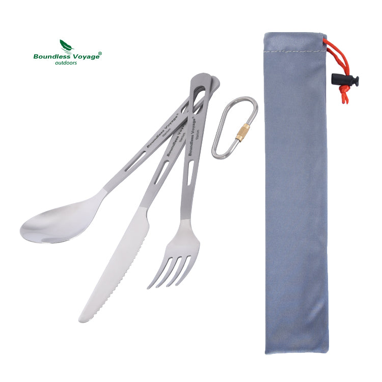 Boundless Voyage Titanium Cutlery Set spoon+fork+knife For Outdoor Camping Home Lightweight