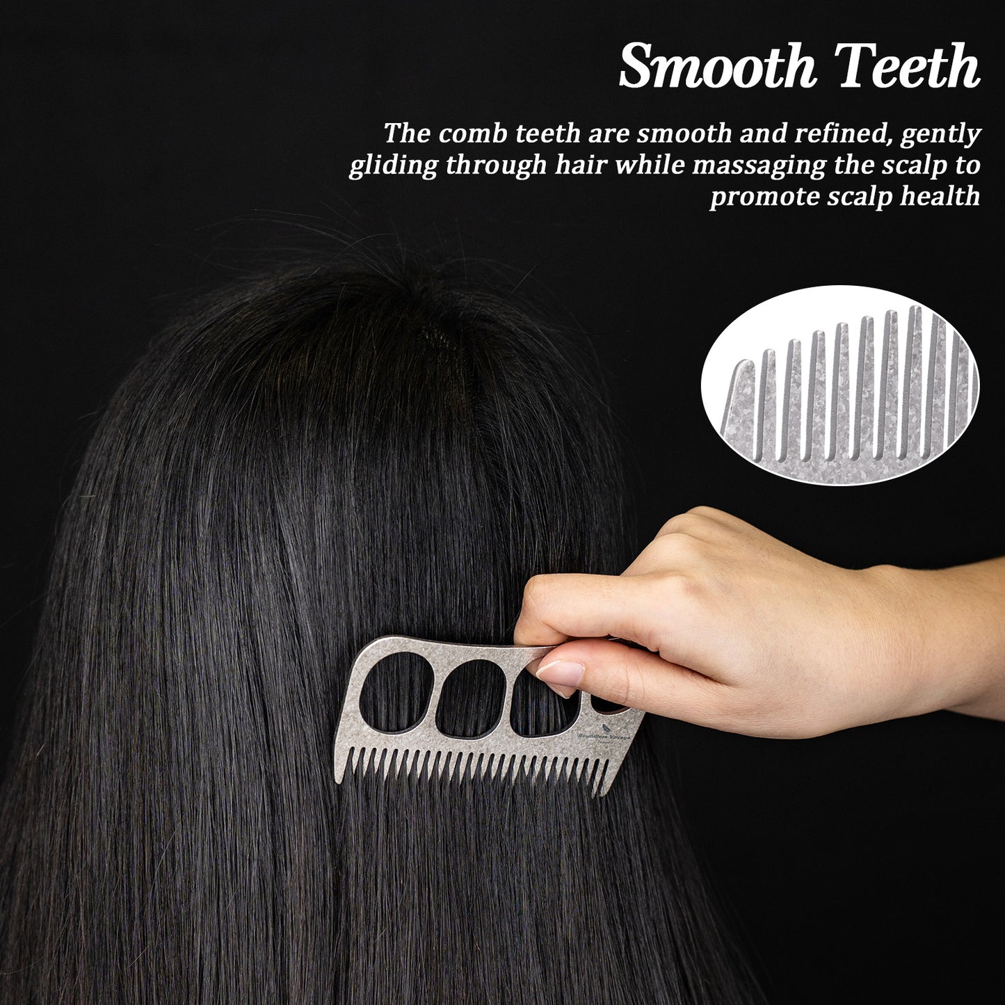 Boundless Voyage Titanium Crescent Hair & Beard Comb – Lightweight Unisex Grooming Tool for Home & Travel