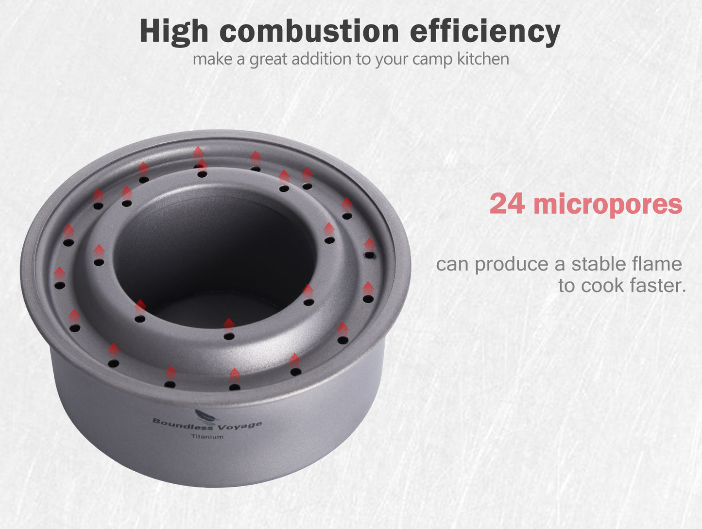 Boundless Voyage Titanium Alcohol Stove with Pot Stand – Ultralight Camping Burner Set for Backpacking, Hiking & Outdoor Cooking