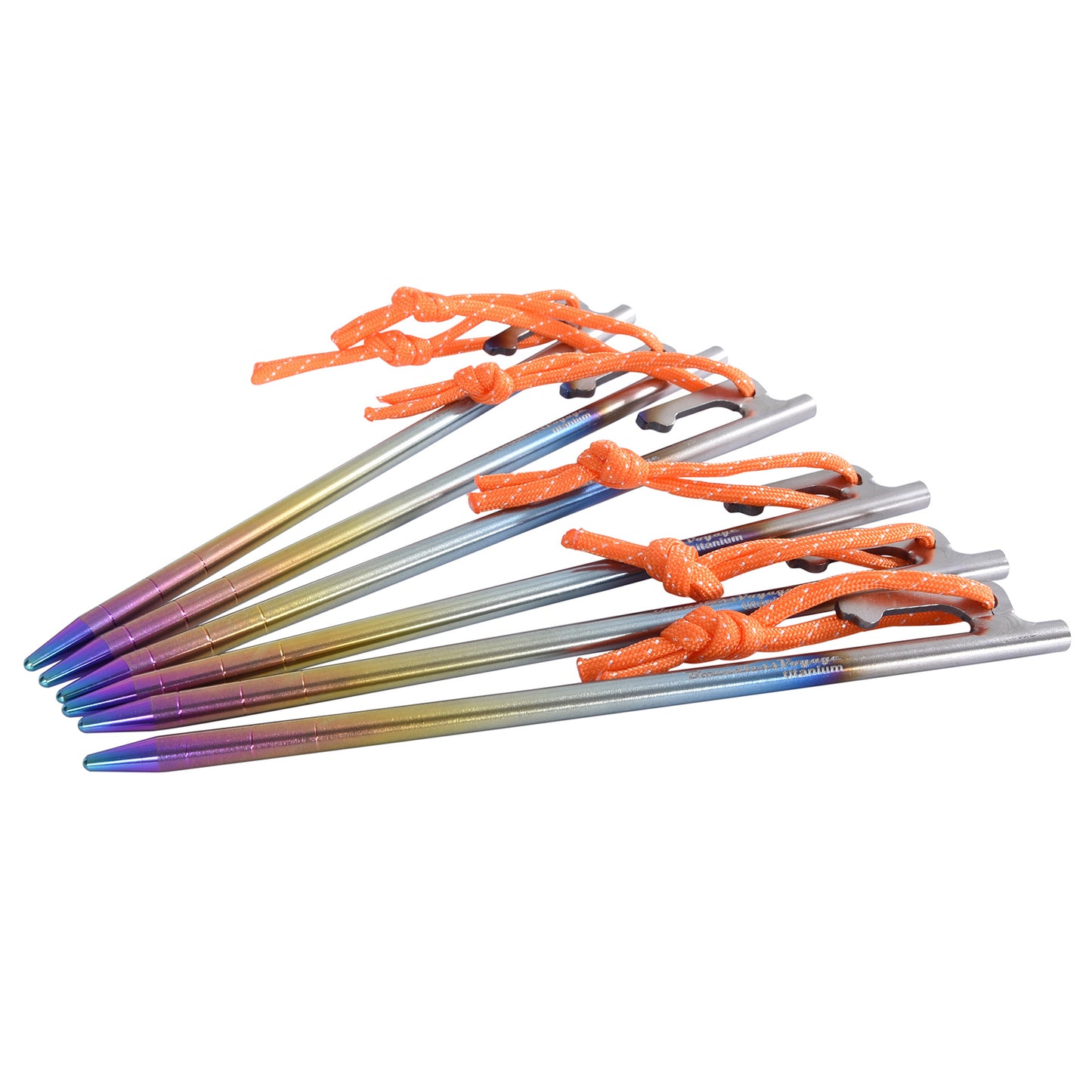 Boundless Voyage Colorful Titanium Alloy Tent Stakes – Ultralight Strong Camping Pegs (20cm / 24cm / 30cm / 35cm / 40cm)