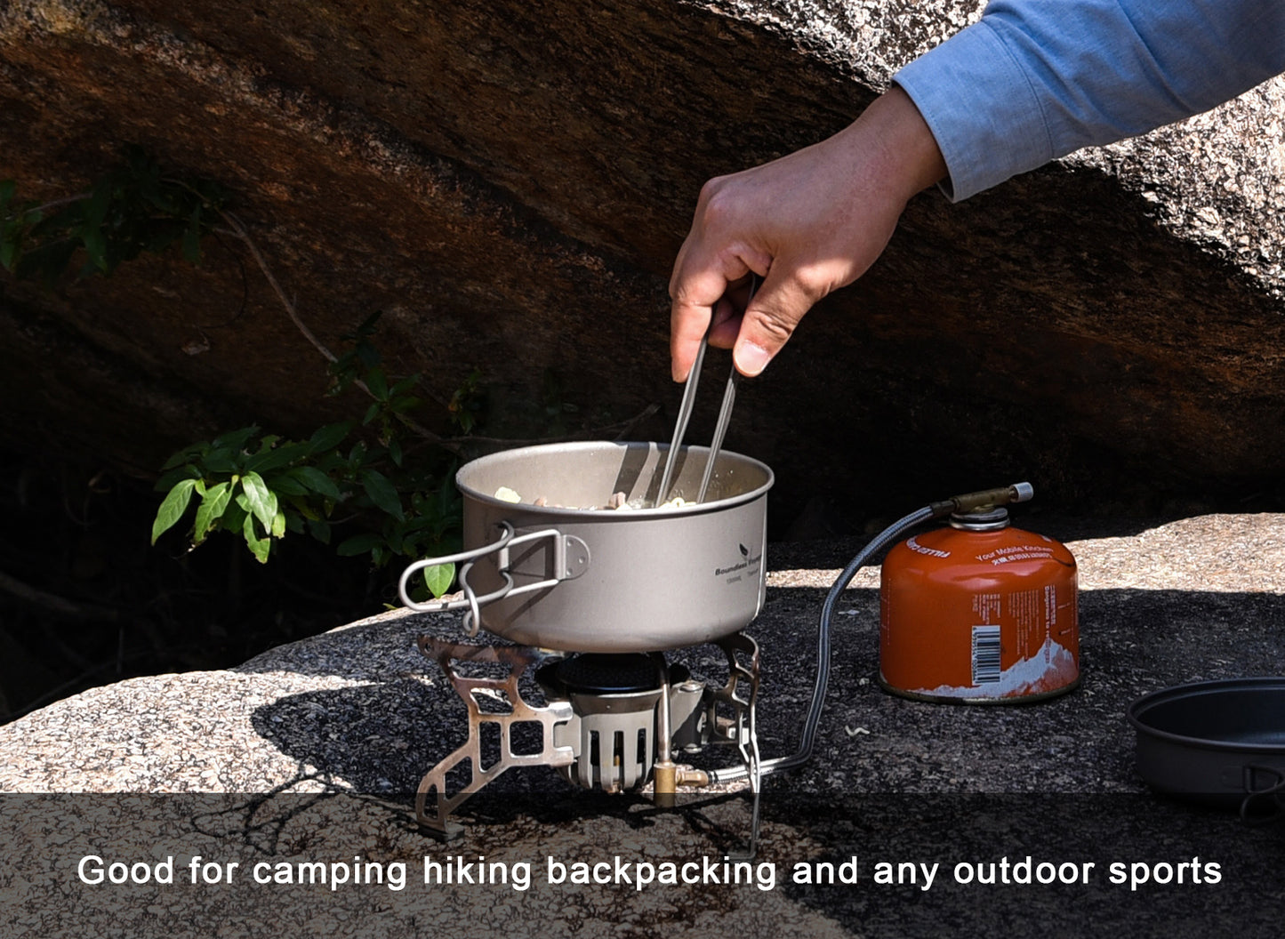 Boundless Voyage Outdoor Titanium Pot Pan Set 500ml+1000ml with Lid Folding Handle Camping Hiking Picnic Ultralight Cookware