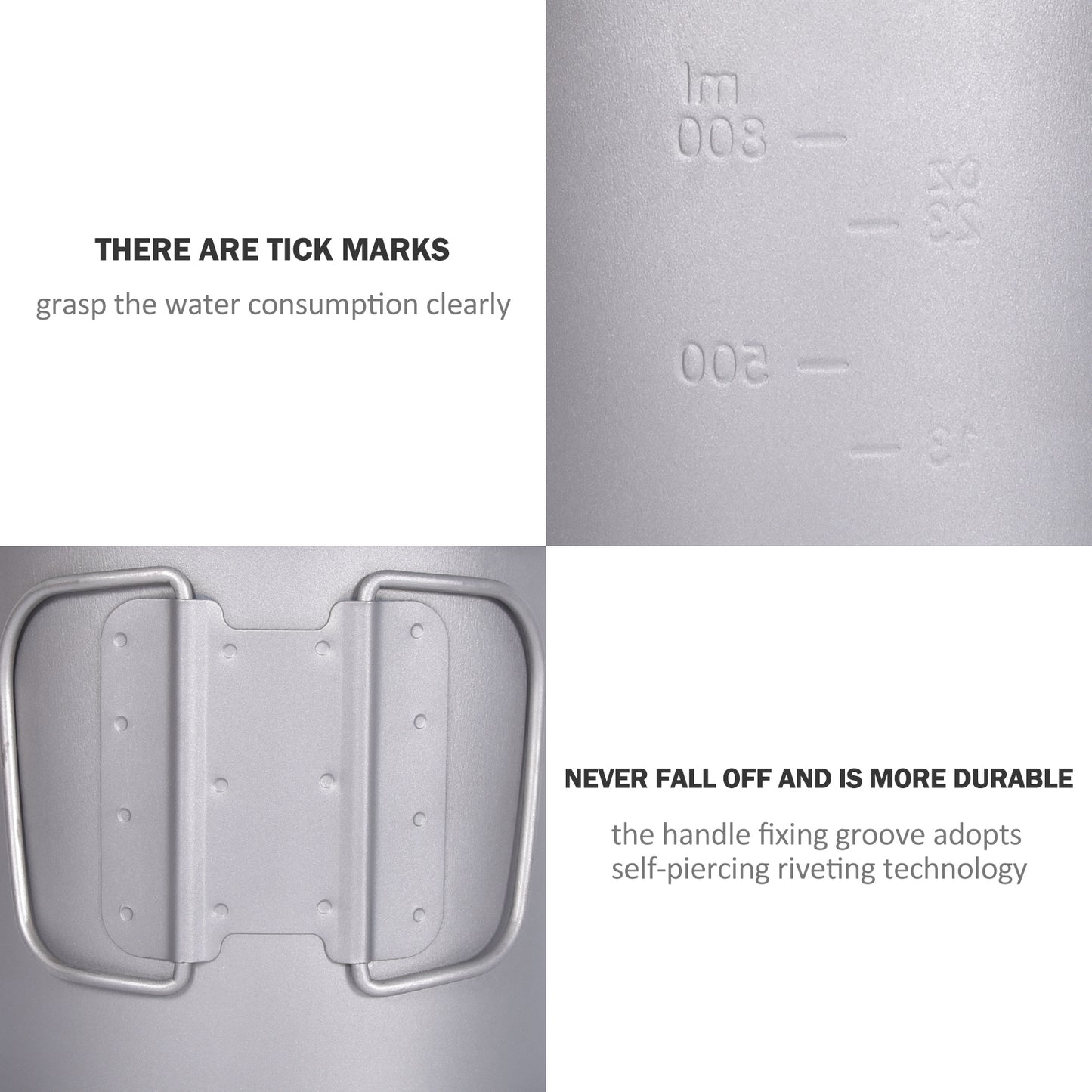 Boundless Voyage Titanium Pot & Pan Set with Folding Handles – Ultralight Camping Cookware Mess Kit for Hiking, Picnic & Outdoor Tableware