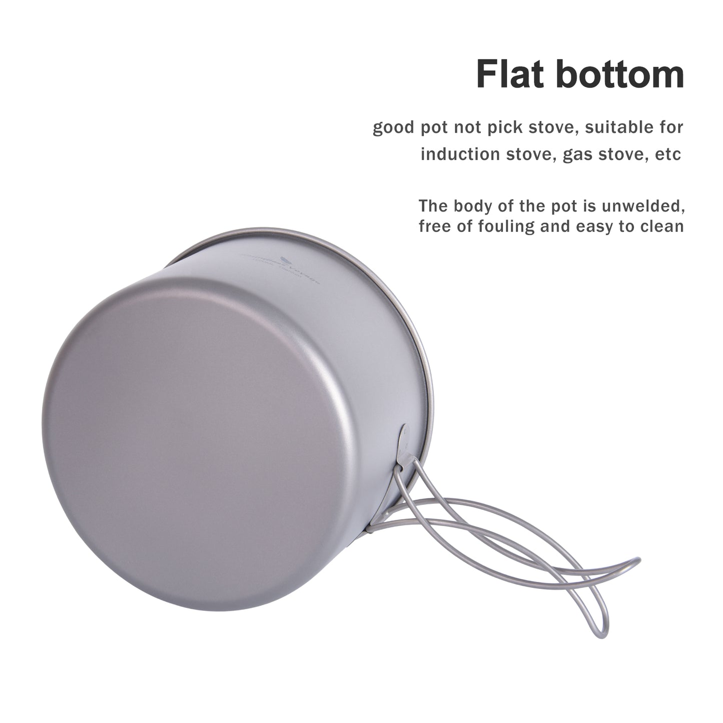 Boundless Voyage Titanium Pot & Frying Pan Set 1200ml – Ultralight Camping Cookware, Nesting TA1 Titanium Cooking Set for Backpacking, Hiking & Outdoor Cooking