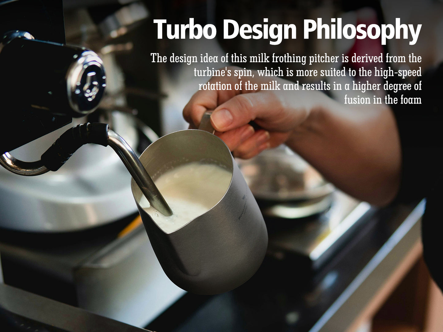 Boundless Voyage Titanium Espresso Steaming Pitcher – Milk Frother Cup with Round Spout for Barista Latte Art & Coffee
